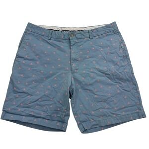 Peter Millar Shorts Mens 36 Blue Pink Sailboat Pattern Casual Chino Cotton Blend
